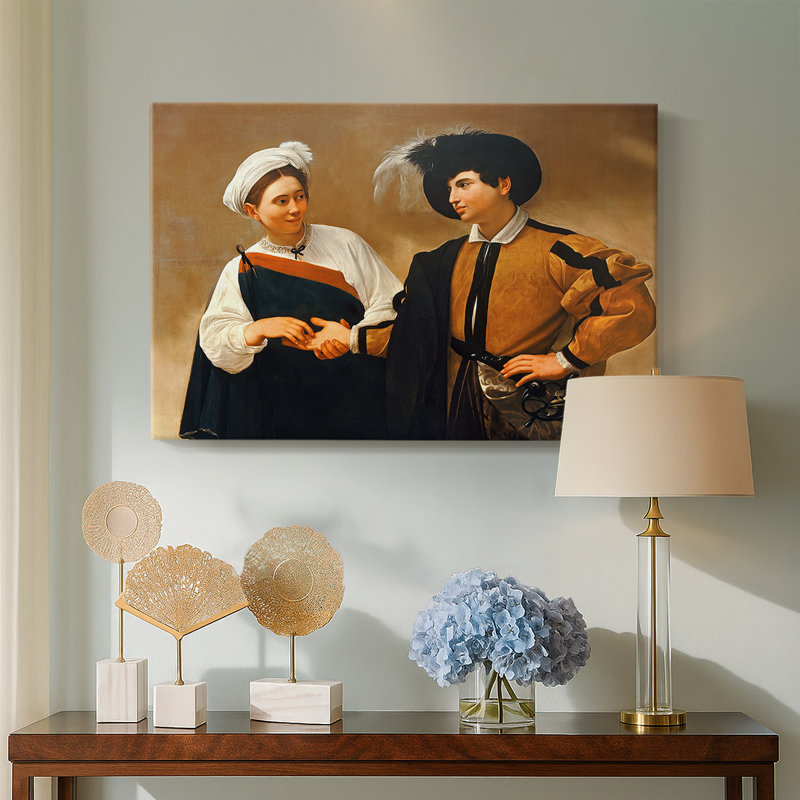 The Fortune Teller (Capitoline Version)-Caravaggio-Gallery Wrapped Canvas-c. 1594, 32 x 48