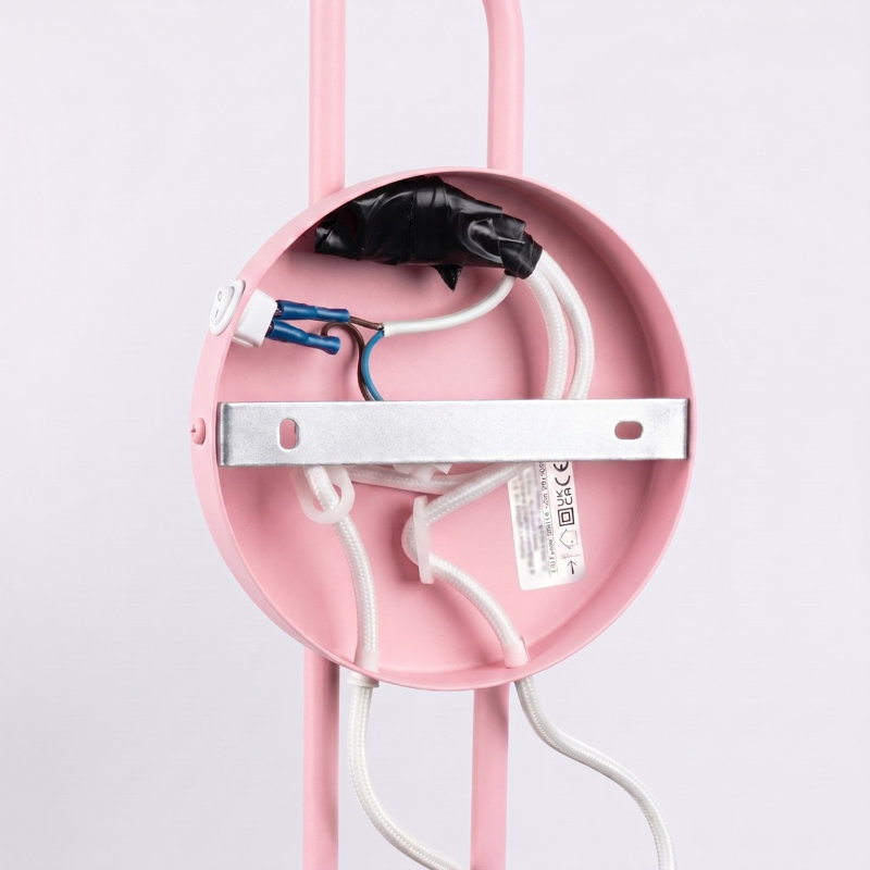 Nox Steel Flush Mounted Sconce, Wall lamp NOX 2 pink with a switch, Pink, 2 Lights