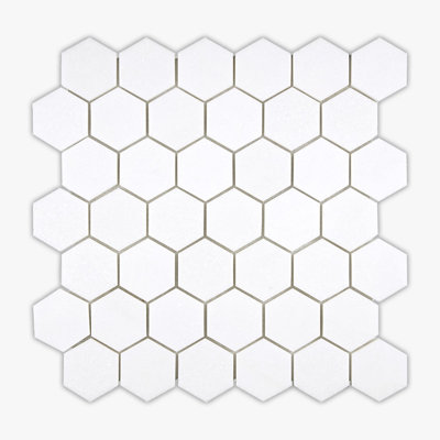 Thassos 11" x 13" Marble Mosaic Wall & Floor Tile
