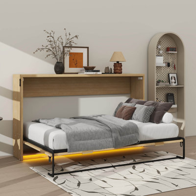 Lit escamotable simple TG avec éclairage à DEL, se replie dans une armoire