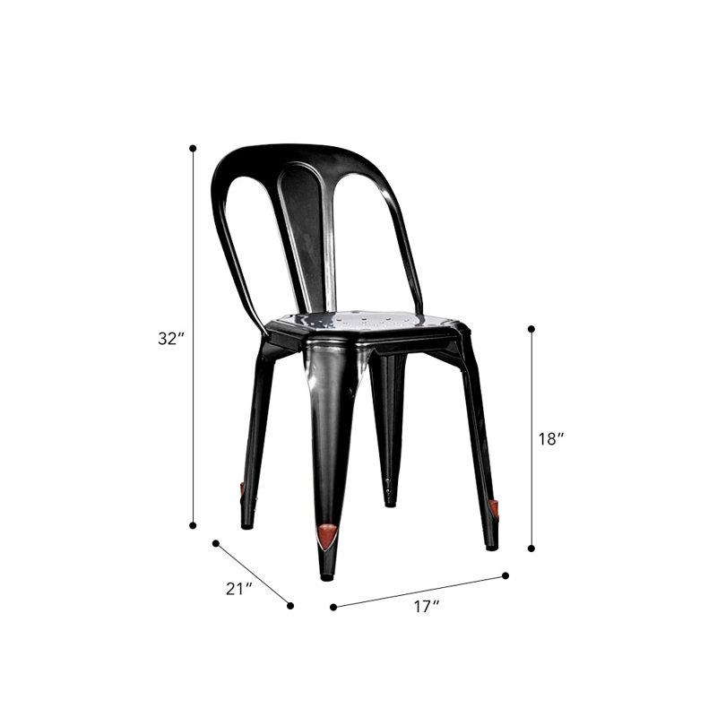 Chaise d'appoint Marais, Noir semi-brillant