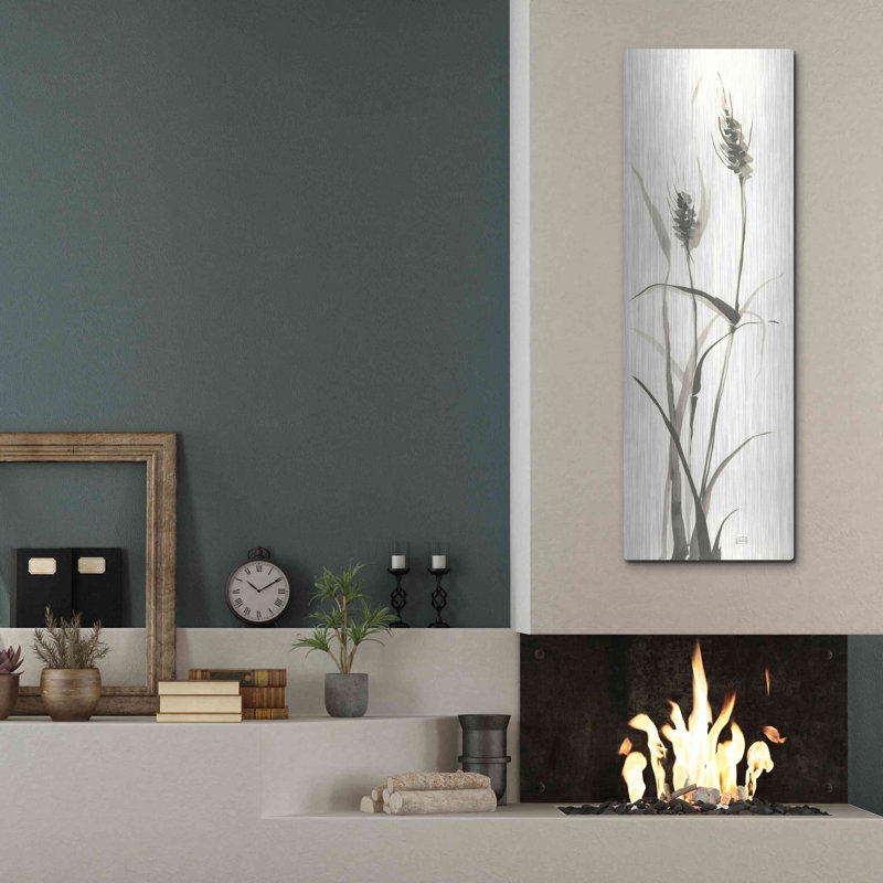 Lark Manor ™ «Wild Grass I» par Chris Paschke, art mural en métal, H 48 po x l 16 po 