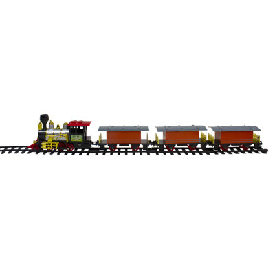Ensemble 20 pièces de train de Noël animés à piles rouge et orange avec son