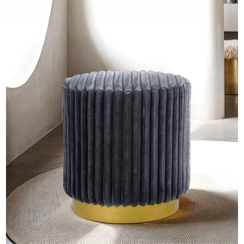 Tabouret d'appoint rond, Gris foncé