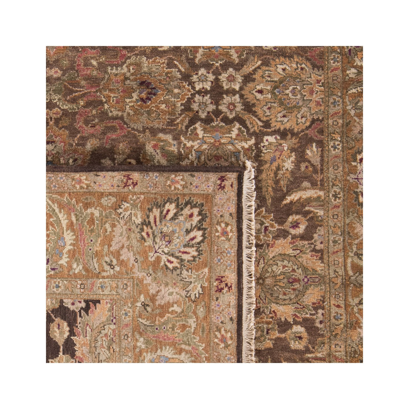 Tapis oriental brun en laine Stiles, Tapis de couloir 2 pi 6 po x 10 pi
