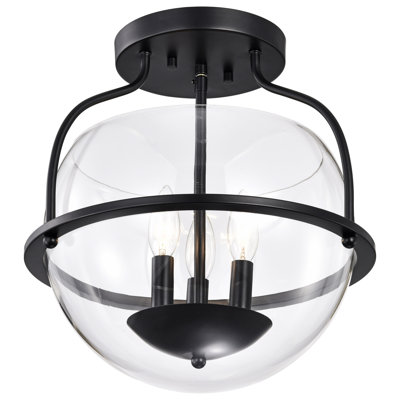Wallsburg Glass Semi Flush Mount