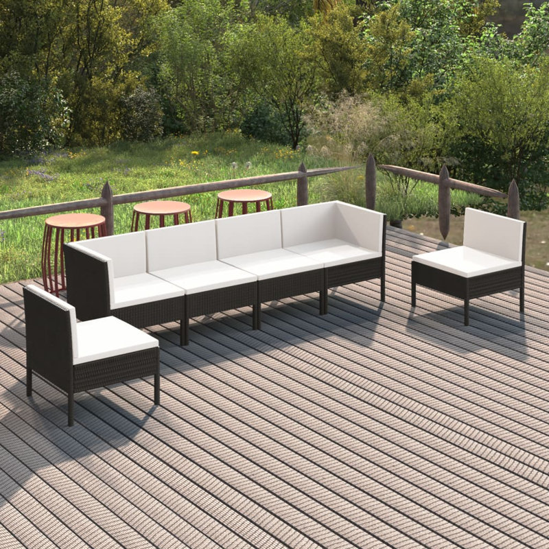 Tymera 27.2" Wide Square Patio Sectional Set with Cushions