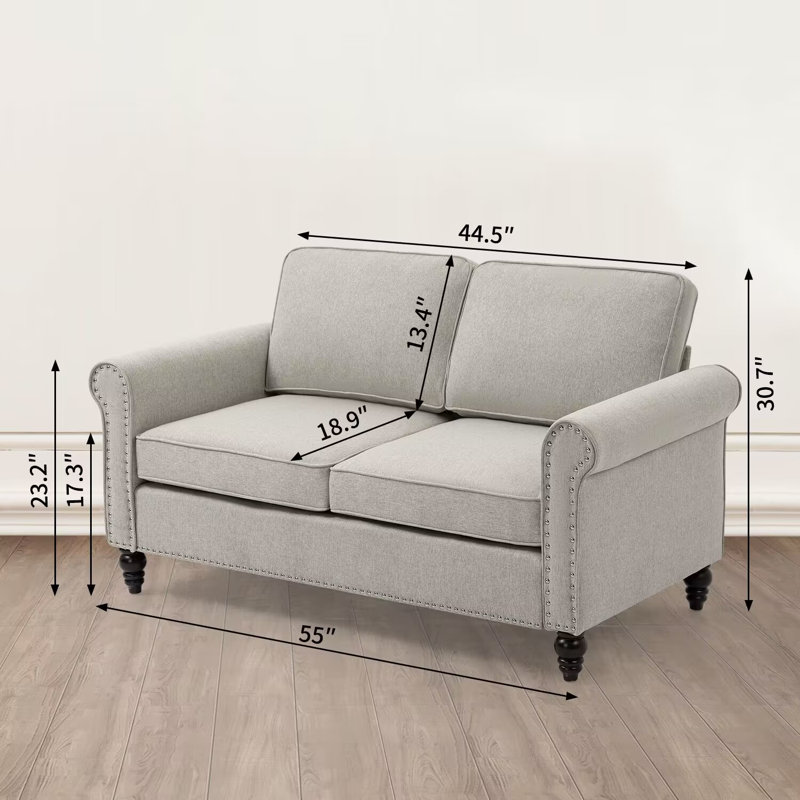 Causeuse Meloy, Gris clair