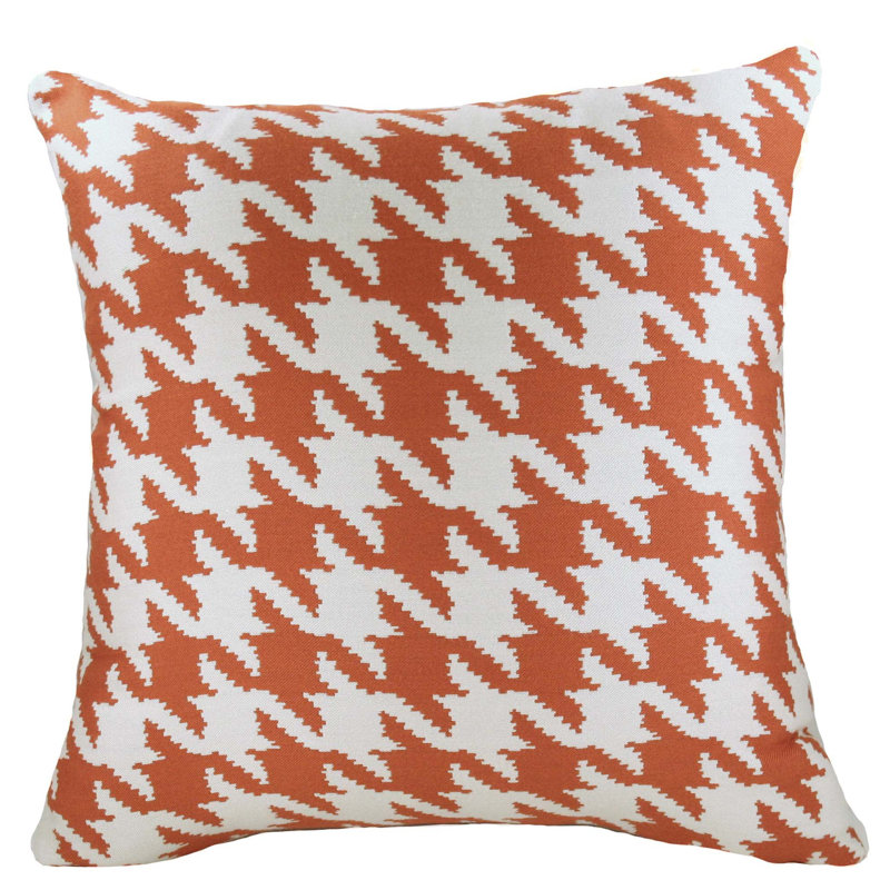 Geometric Cotton Blend Reversible Throw Pillow, Orange, 24" x 24"