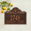 Acanthus Monogram 3-Line Wall Address Plaque-377949267-377949270