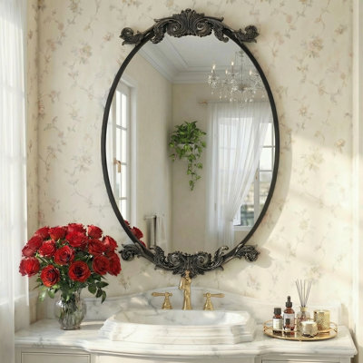 Miroir ovale en verre trempé Lunara