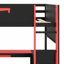 Lit mezzanine avec bureau Pro Gamer, lumières RVB, tablettes, panneau perforé et tiroir-384003125