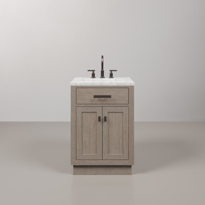 Chestnut 24" Carrara Marble Countertop Bath Vanity with Faucet