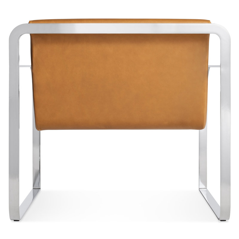 Skald Lounge Chair, Canyon Genuine Leather, Polished Chrome