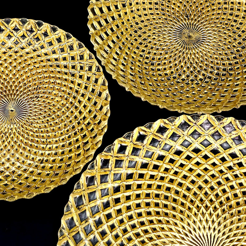 Vaisselle en verre doré Pina, Doré, 18
