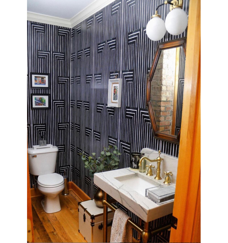 Organic Chiselled 10' L x 24" W Wallpaper Roll, Black, Faux Grasscloth, Non-pasted