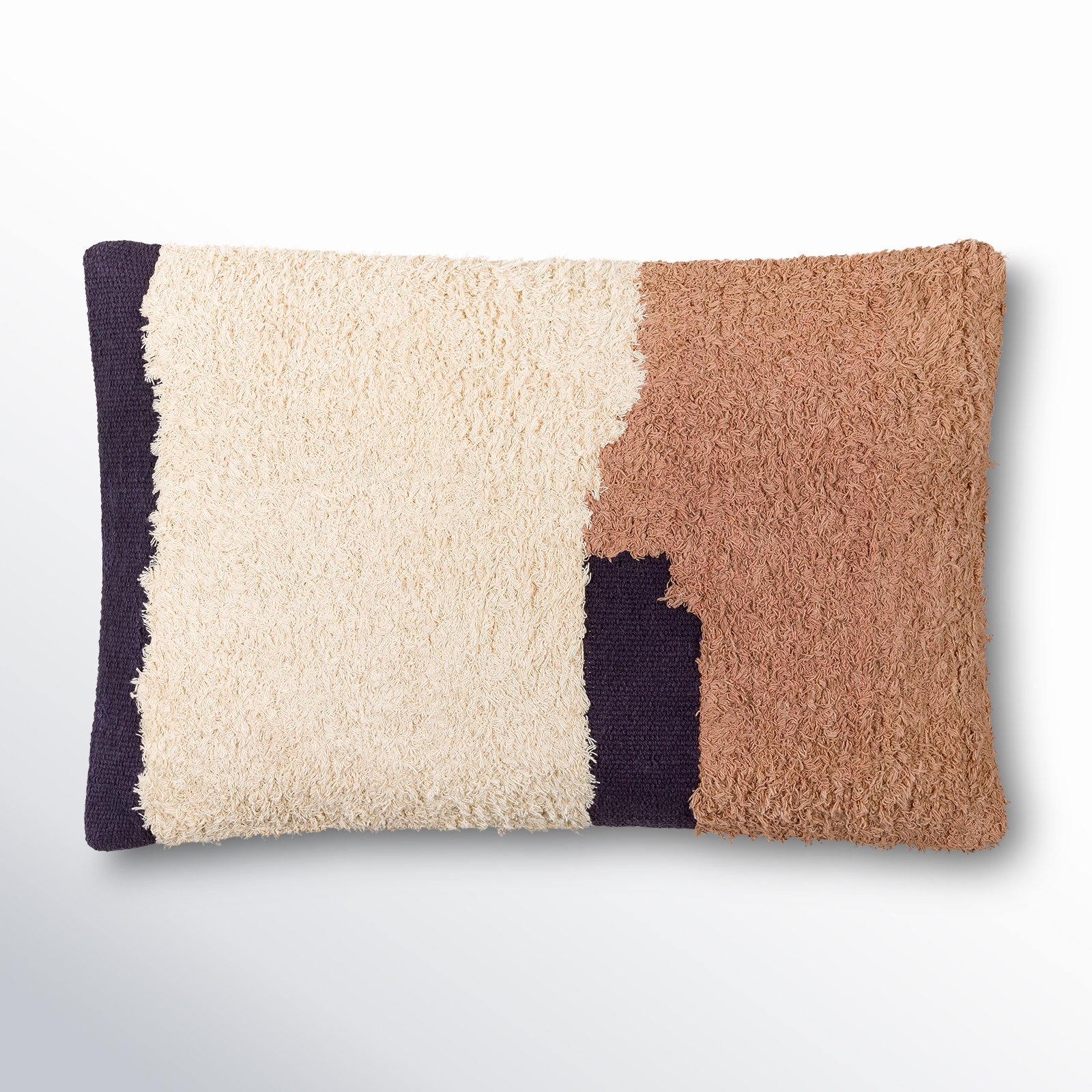 Hiba Embroidered Cotton Lumbar Throw Pillow, Polyester/Polyfill
