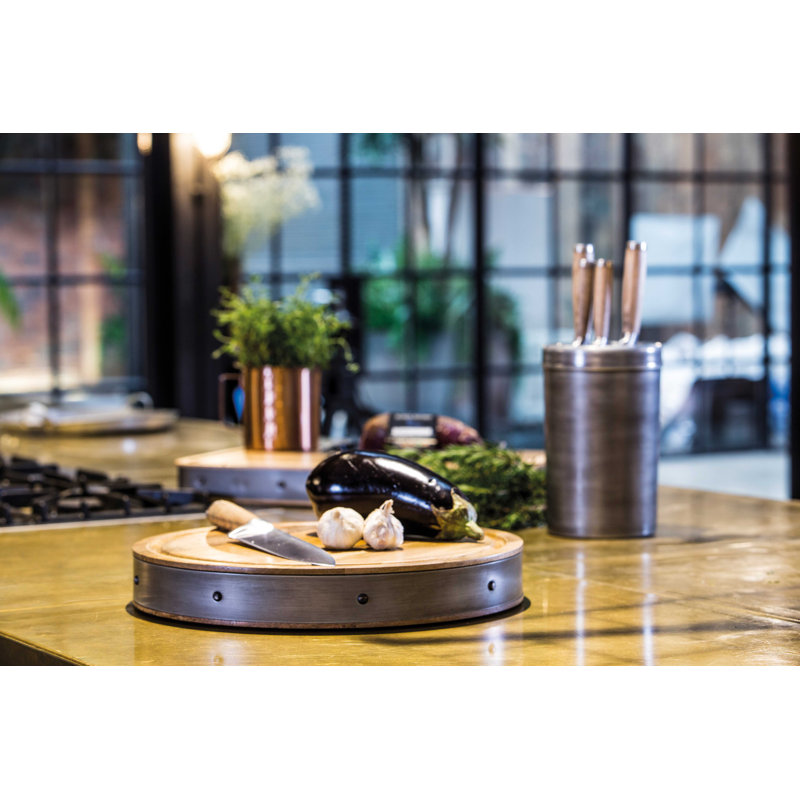 Industrial Kitchen Round Mango Wood Butchers Block