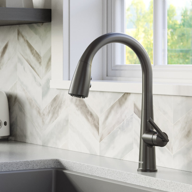 Karran Kentland Single Handle Pull Down Sprayer Kitchen Faucet, Gunmetal Gray