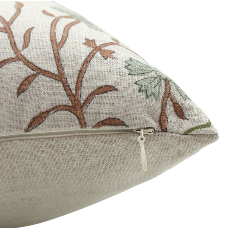 Housse de coussin réversible intérieur / extérieur Floral Linen, H 26 po x l 26 po, Carré