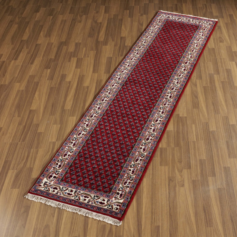 Mir Hand Knotted Wool Red Rug, Round 200 x 200cm