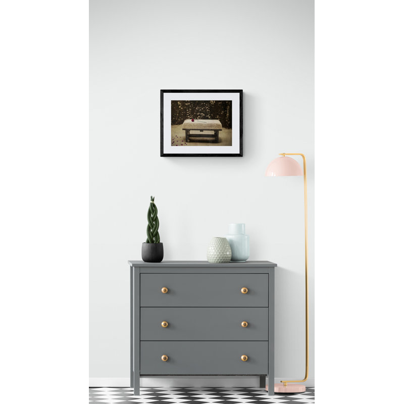 Roses In Snow Print by Robert Dodge, Black Framed Paper, 20" H x 16" W