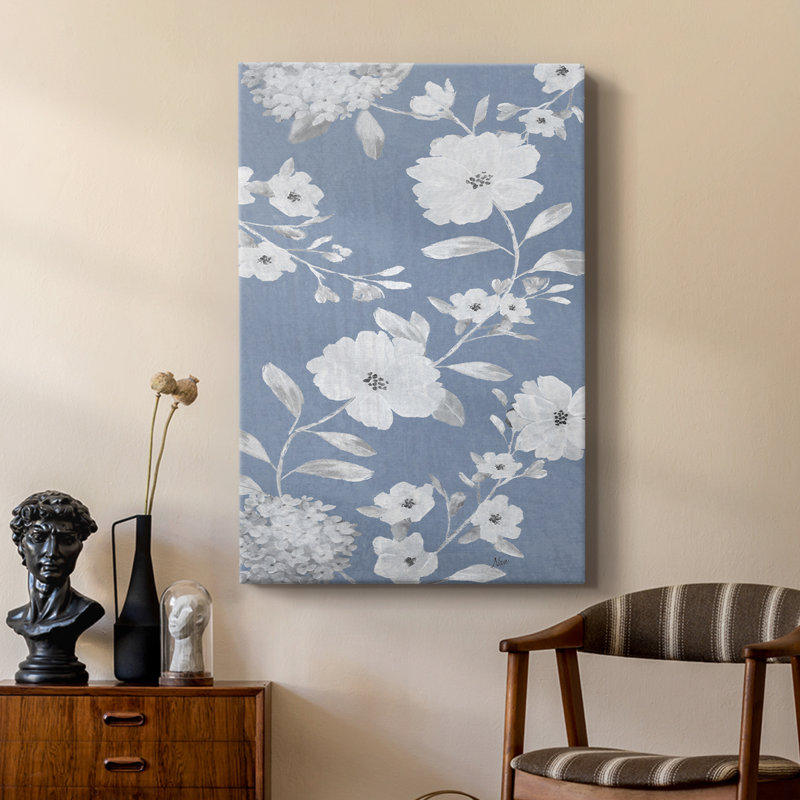 Bleu chinoiserie I - galerie Cavas sur mesure, H 48 po x l 32 po