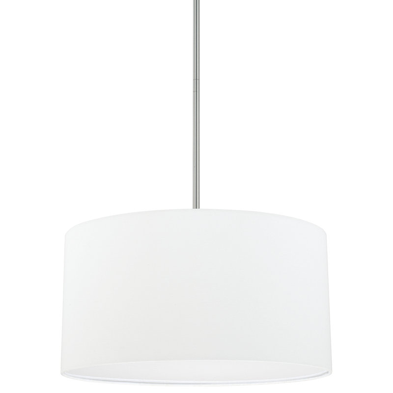 Lustre tambour à 3 lumières avec abat-jour Grapevine, Nickel brossé