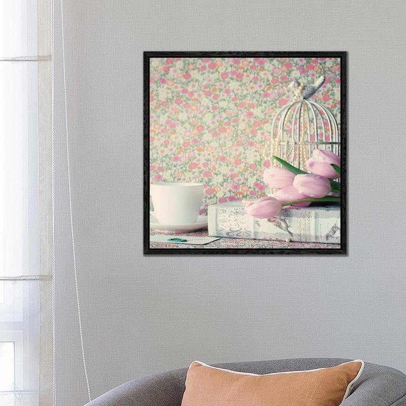 A Little Letter For You by Caroline Mint - Print on Canvas, Black Framed, 66.04 cm H x 66.04 cm W