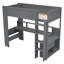 Lit mezzanine simple en bois avec bureau, tablettes multiples, DEL et station de charge-114239089