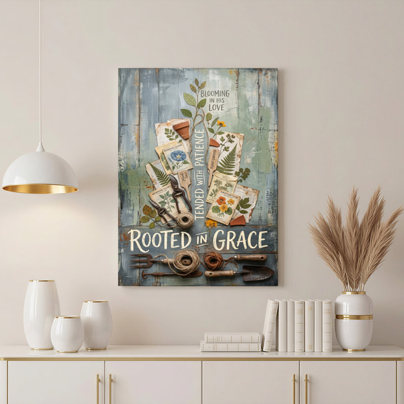 «Gallery Wrap», art mural sur toile pour le salon, la chambre à coucher, le bureau ou le vestibule - décoration murale décorative avec Rooted Grace