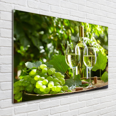 White Wine And Fruits - No Frame Print on Glass