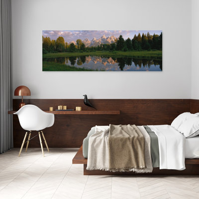 Grand Teton Park, Wyoming, États-Unis, paisible, contemporain, pin, forêt, paysage, art mural