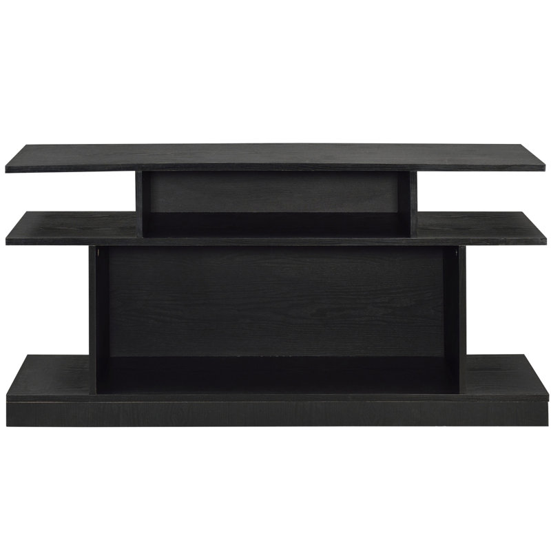 Table de canapé noire à 2 tablettes