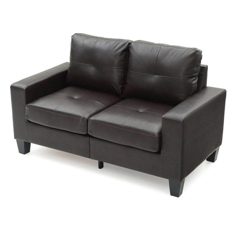 Fauteuil d'appoint en cuir PU brun foncé avec rangement, G464a-l, lit superposé en mousse G464a-l, rembourré,