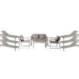 CHSTR LRG 10 - Person Patio Conversation Sets with Cushions