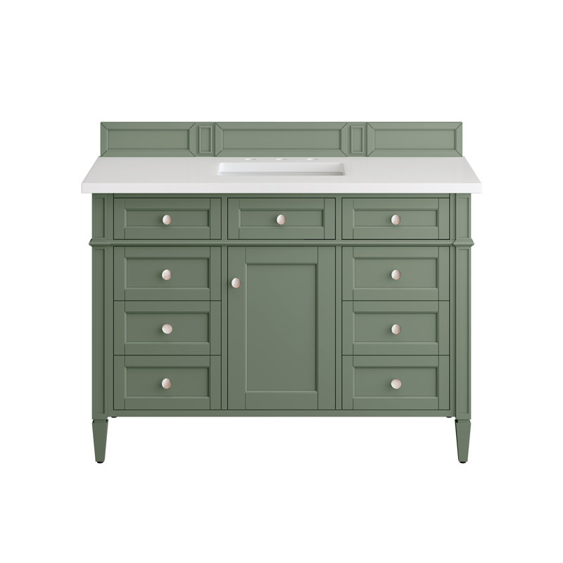 Brittany 48'' W Single Vanity, White Zeus, Smokey Celadon, 8" Widespread