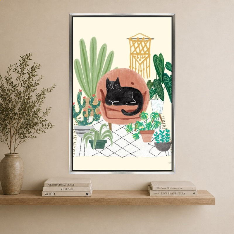 Urban Jungle III par Mary Urban - Impression sur toile, H 64 po x l 44 po, Argent