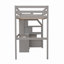 Lit mezzanine avec lit autonome, escalier de rangement, bureau, tablettes et tiroirs-1168010201