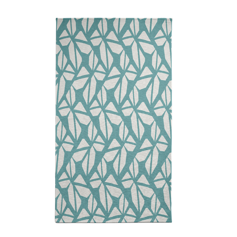 Tapis bleu sarcelle Billiot, Rectangle 3 pi x 5 pi