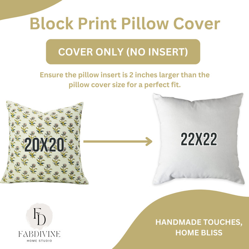 Housse de coussin en coton à motif de blocs Fab printine, printemps été, décoration intérieure (tulipe côtière, rose), Carré