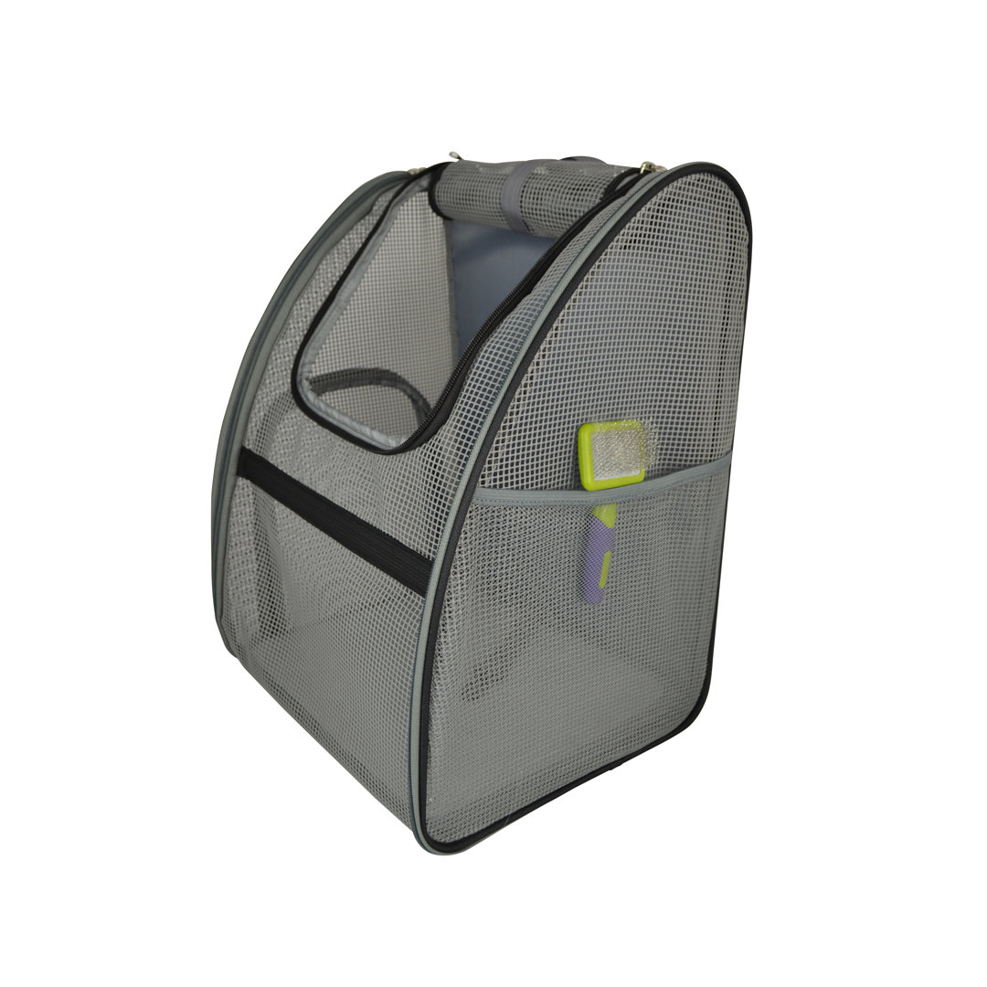 Pet Carrier Mesh Backpack with Top and Side Openings Three Star Im/Ex Inc. 