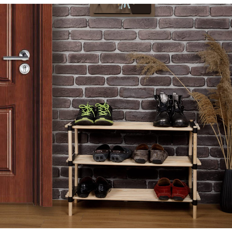 Hadnot 20 Pair Stackable Solid Wood Shoe Rack