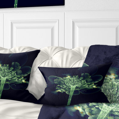 Coussin imprimé floral vert