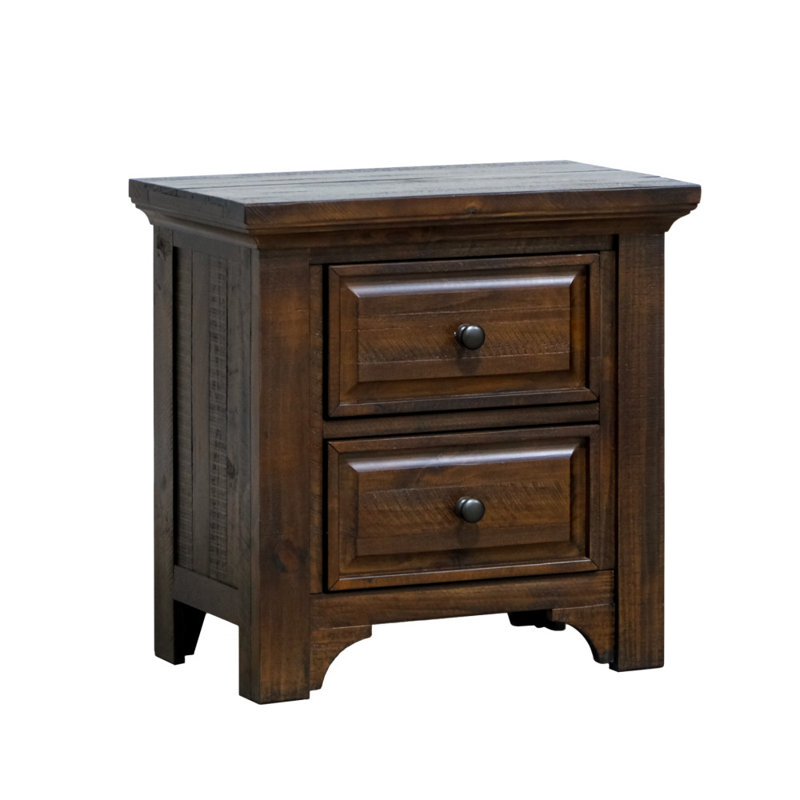 Table de chevet 2 tiroirs Dougald avec station de charge USB