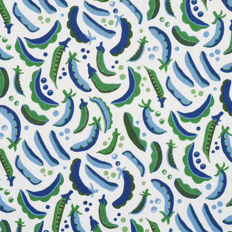 Tissu intérieur / extérieur Schumacher X Studio Bon Sugar Ann, Bleu français