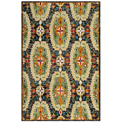 Ferrera Jahiem Hand-Knotted Wool Charcoal Area Rug