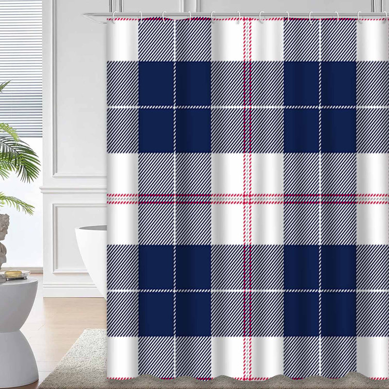 Rideau de douche Tartan, L 72 po x l 84 po