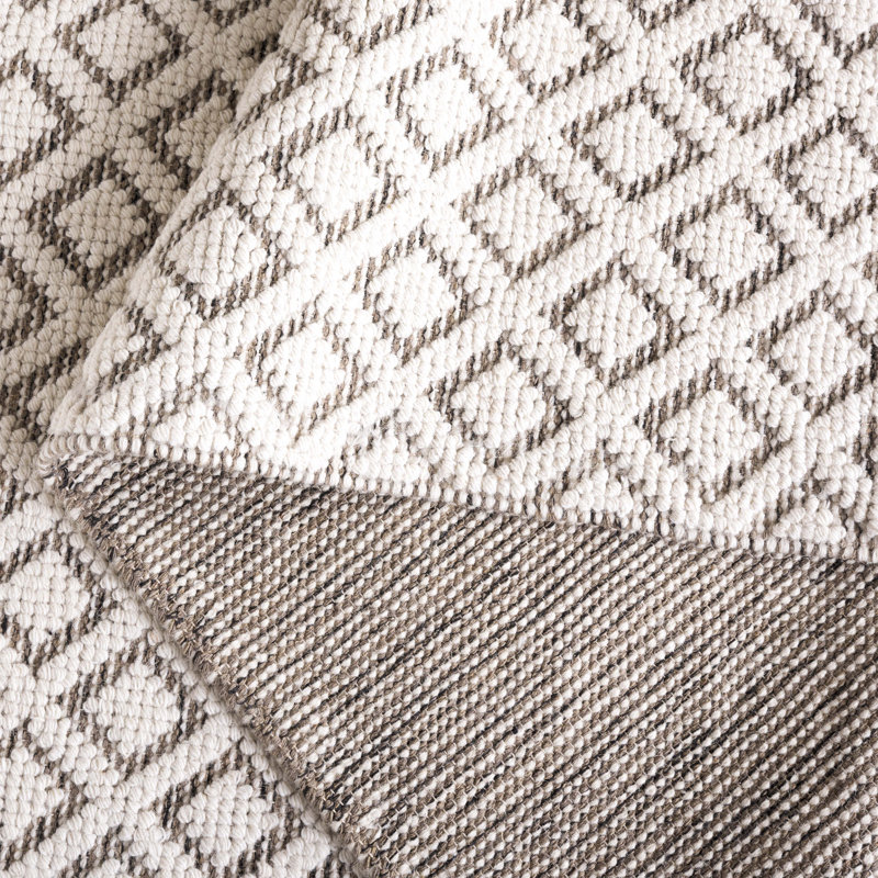 Vermont Hand Woven Wool Geometric Rug, Rectangle 5' x 8'