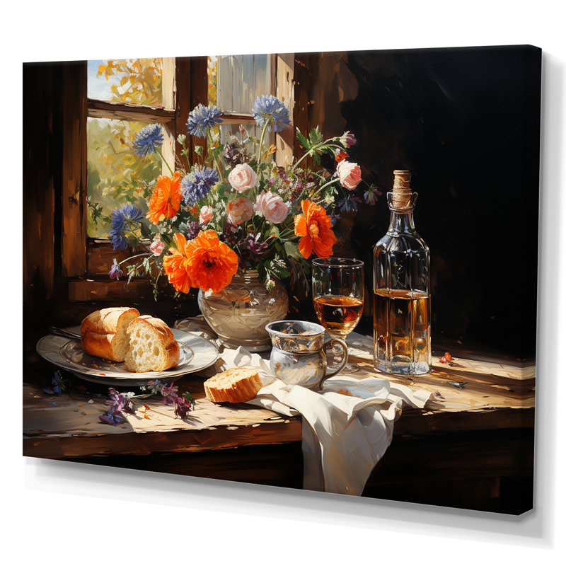Banquet rustique en France, Toile tendue, H 30 po x l 40 po x P 1,5 po